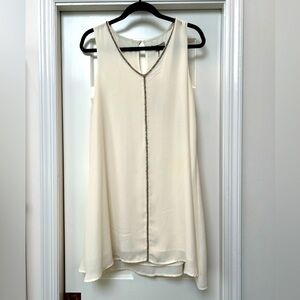 Flowy White Dress with silver beading - NWT